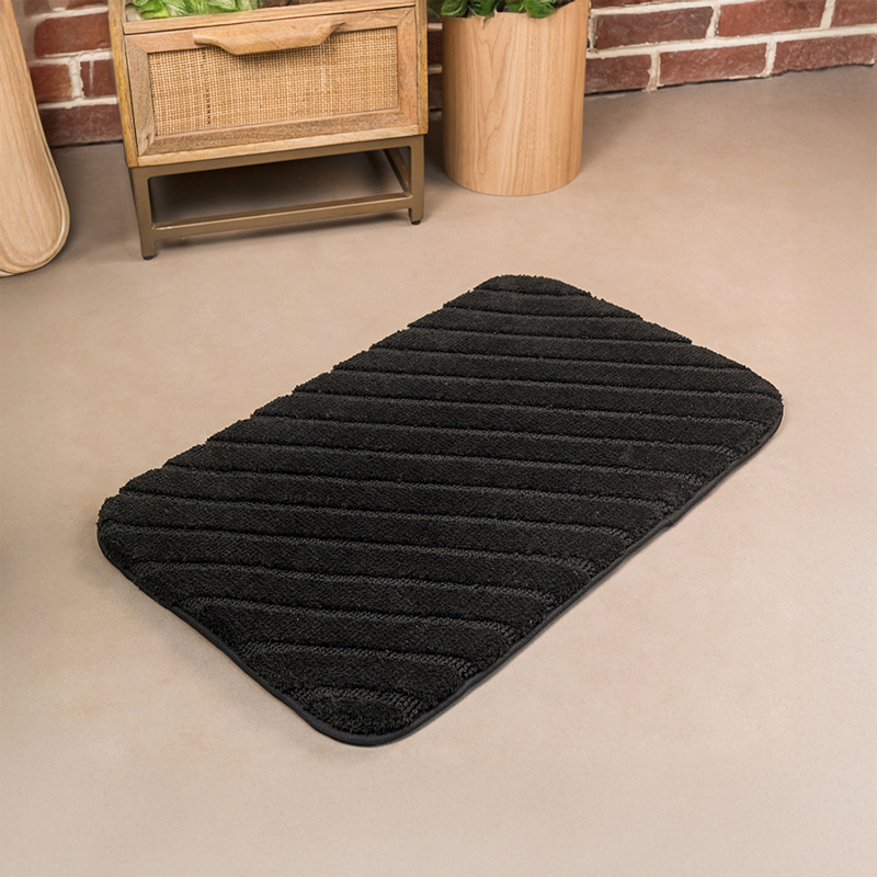 The Tide Velora Anti-Skid Bath Mat - Black - 50 x 80 cm
