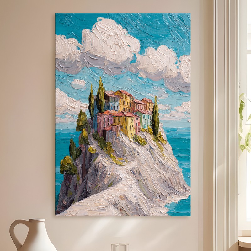 Seaside Cliff Gallery Wrapped Canvas Wall Painting