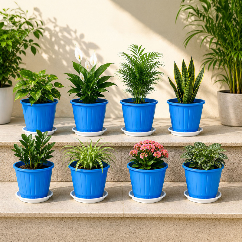 Aqua Nest Blue Planter - Sixteen Piece Set