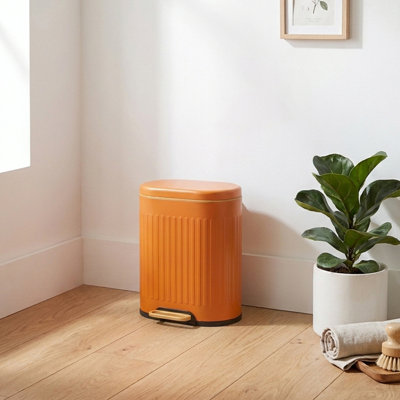 Emberline Pedal Stainless Steel Dustbin - Orange