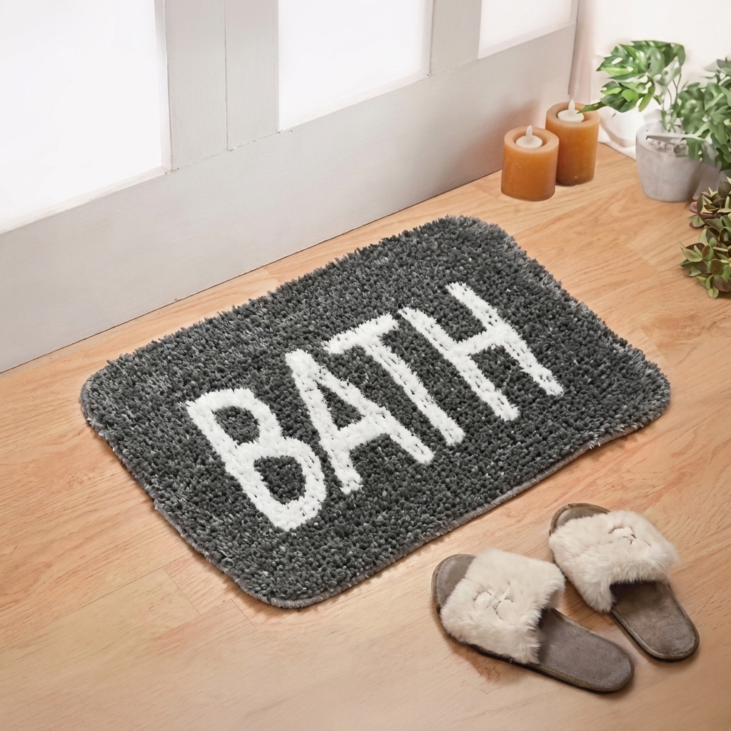 Aquora Anti Skid Bath Mat - Grey - 60 x 40 cms