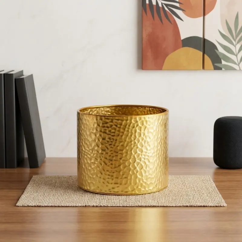 Fluted Metal Planter