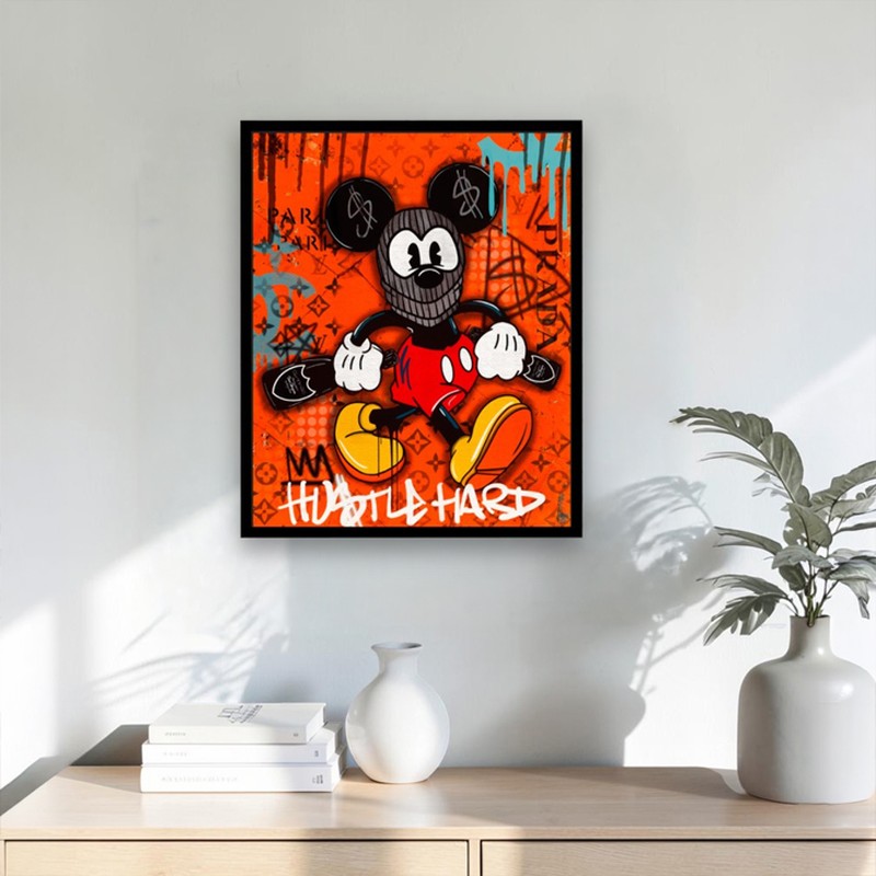Hustle Mickey Wall Painting With Frame