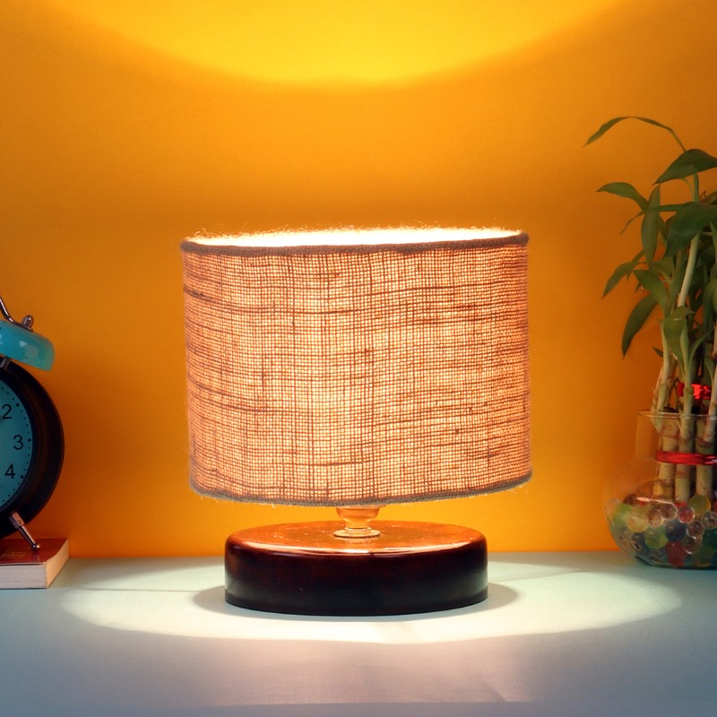 Henequen Wooden Table Lamp - Brown