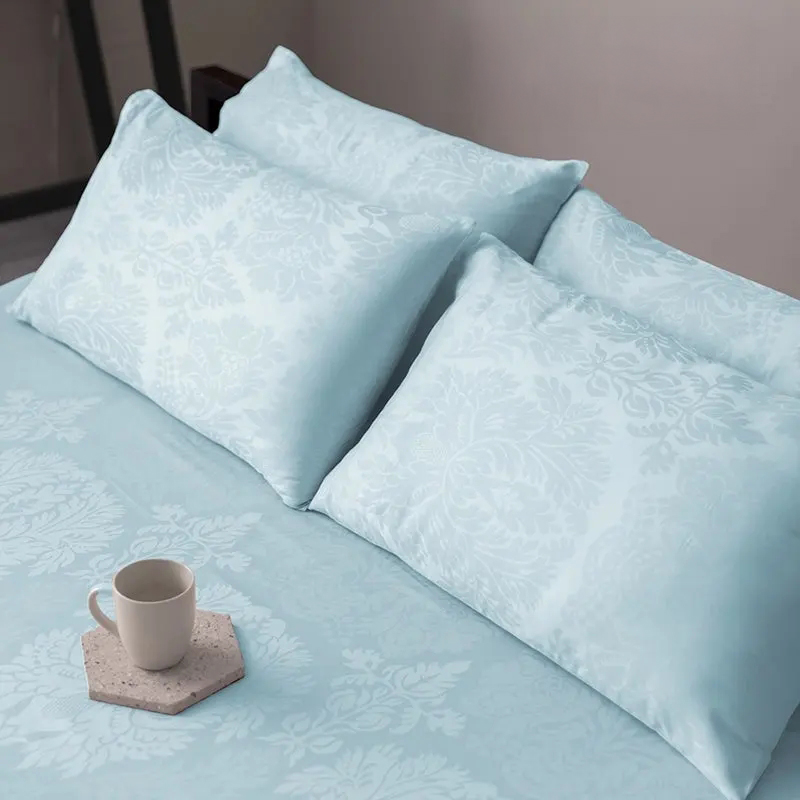 Symmetry Charm Jacquard Pillow Cover (Pale Blue) - Set Of Two - 18 x 28 inches