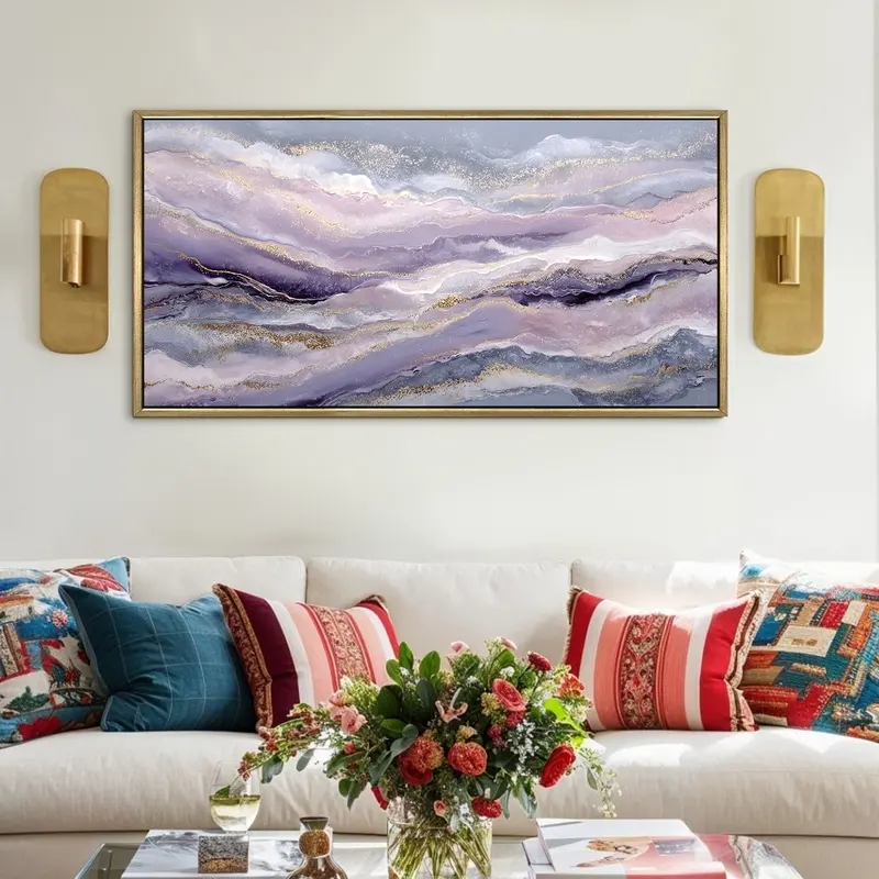 Lavender Wave Canvas Wall Painting