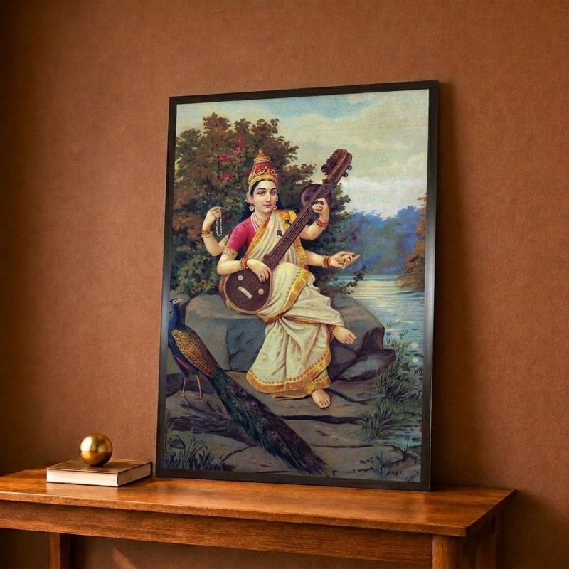 Goddess Saraswati Canvas Wall Painting