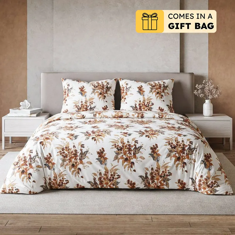 Snapdragon Fitted Cotton Bedsheet - 300 TC - King Fitted