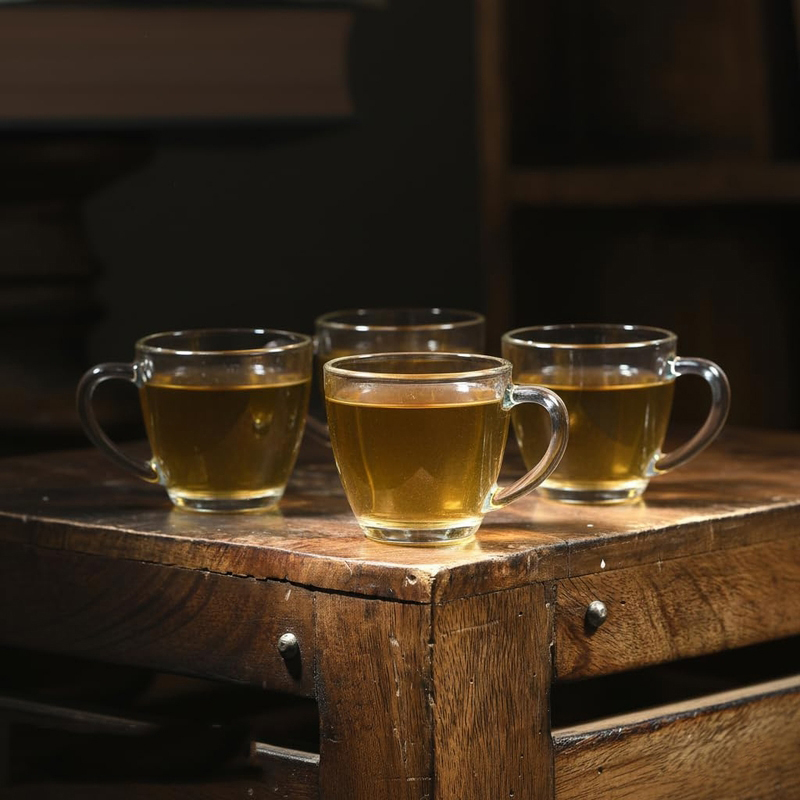 Royal Infusion Glass Tea Cup (100 mL Each) - Set of Four