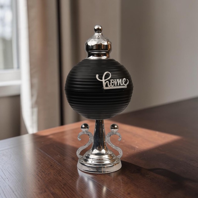 Home Metallic Decorative Storage Bowl Showpiece - Black