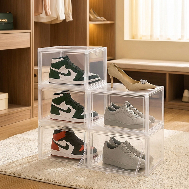 SoleNest ABS Plastic Shoe Rack - Set of Five
