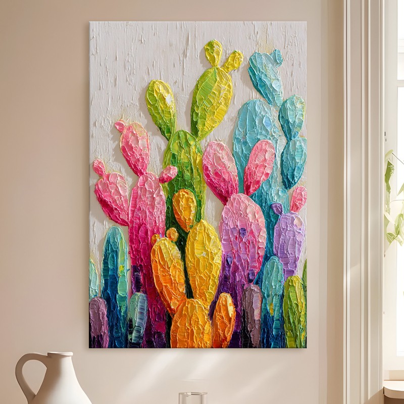Southwest Cactus Gallery Wrapped Canvas Wall Painting