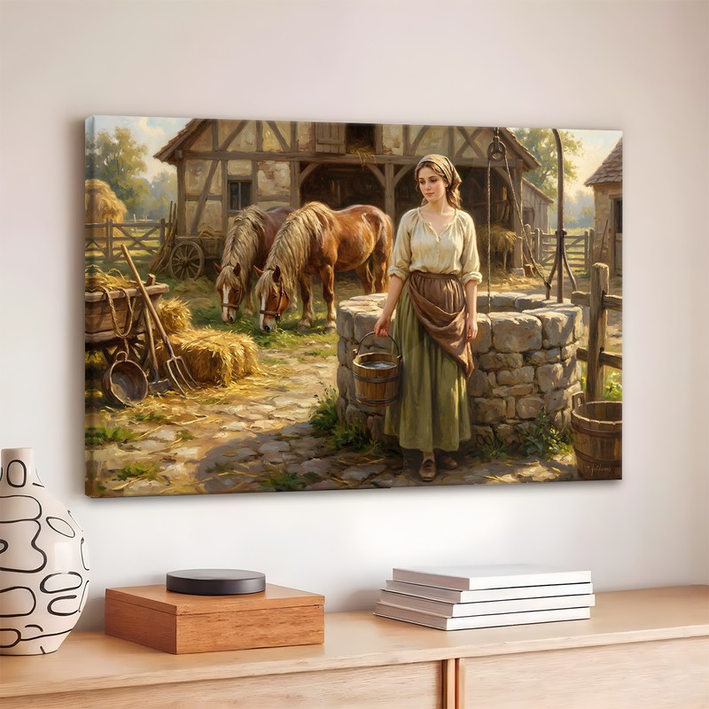 Farmstead Tranquility Canvas Wall Art - 380 GSM