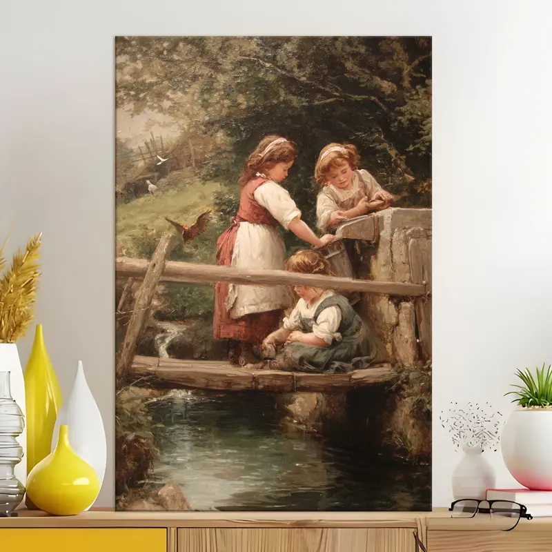 Brookside Childhood Moments Canvas Wall Painting