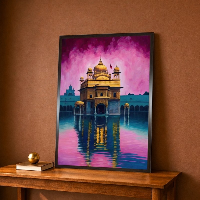 Dreamscape Golden Temple Canvas Wall Painting