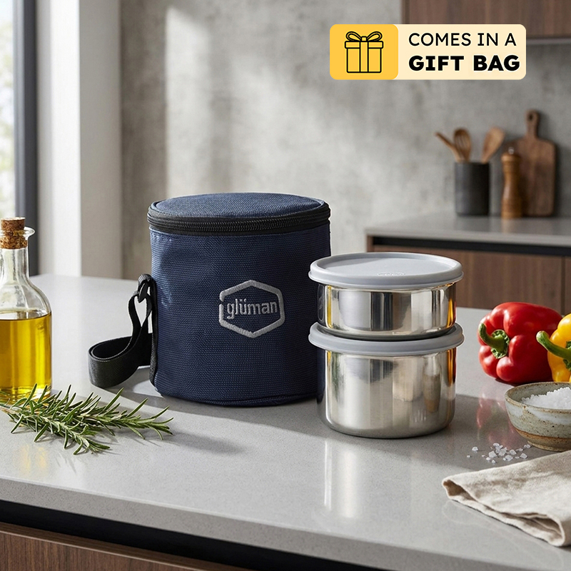 Darian Grey Lunch Box (500 ml/350 ml) - Three Piece Set - Bundles