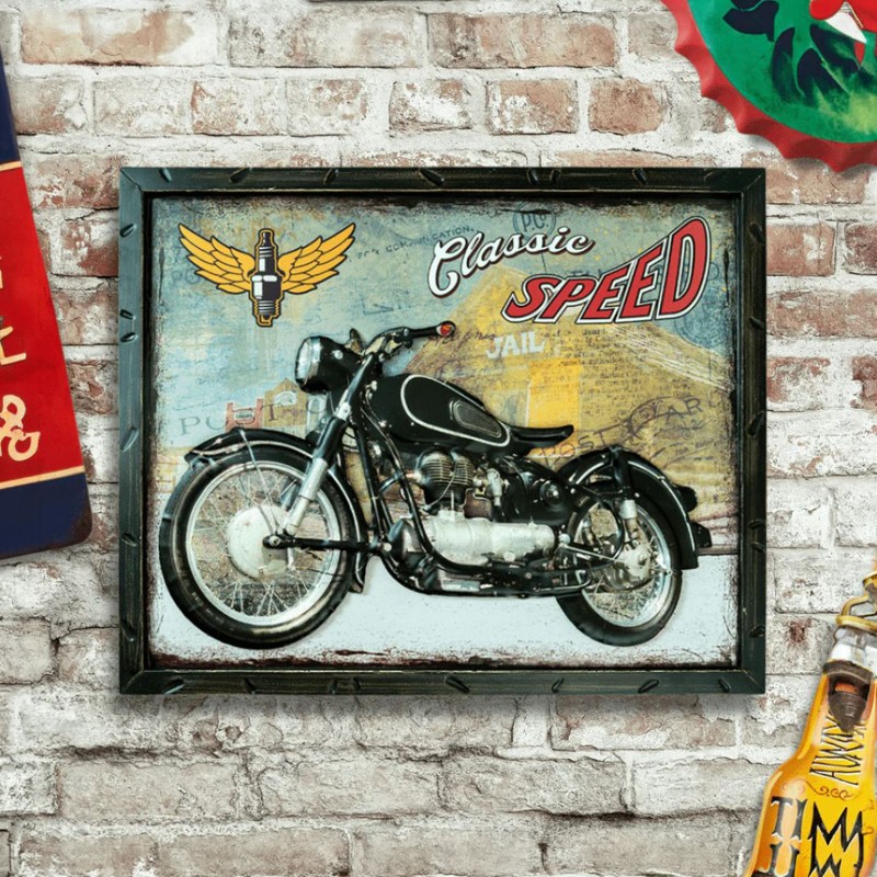 Fatboy Motorcycle Metal Wall Accent