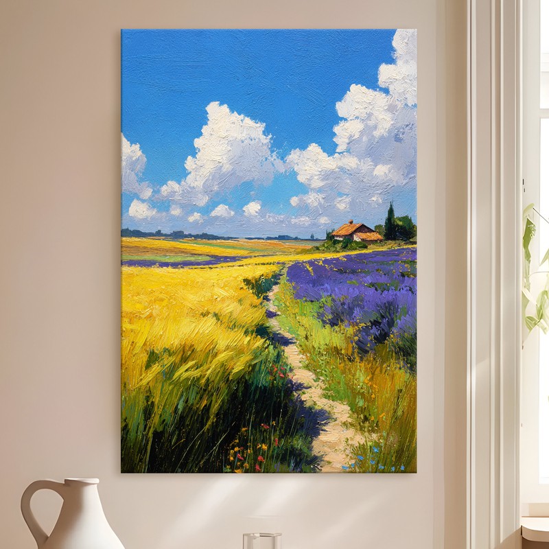 Harvest Lavender Gallery Wrapped Canvas Wall Painting