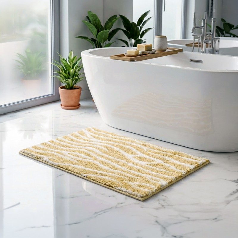 Zibra Strip Anti Skid Bath Mat - Beige - 38 x 60 cm