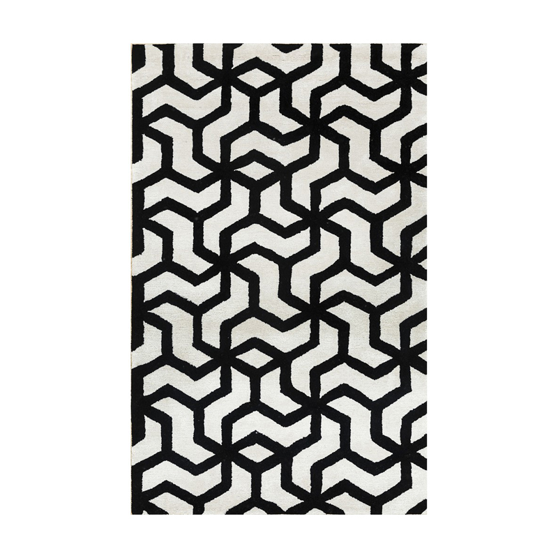 Jaipur Rugs Triskelion Hand Tufted Carpet - Black, Cream - 5 x 8 ft