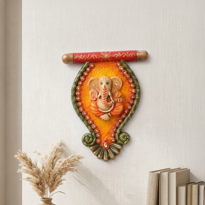 Ornate Ganesha Wall Accent