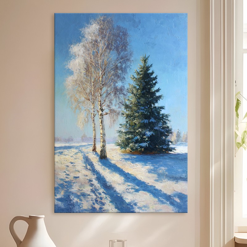 Nordic Trees Gallery Wrapped Canvas Wall Painting