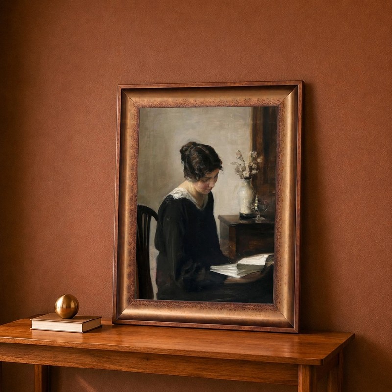 Reading Woman Canvas Wall Painting