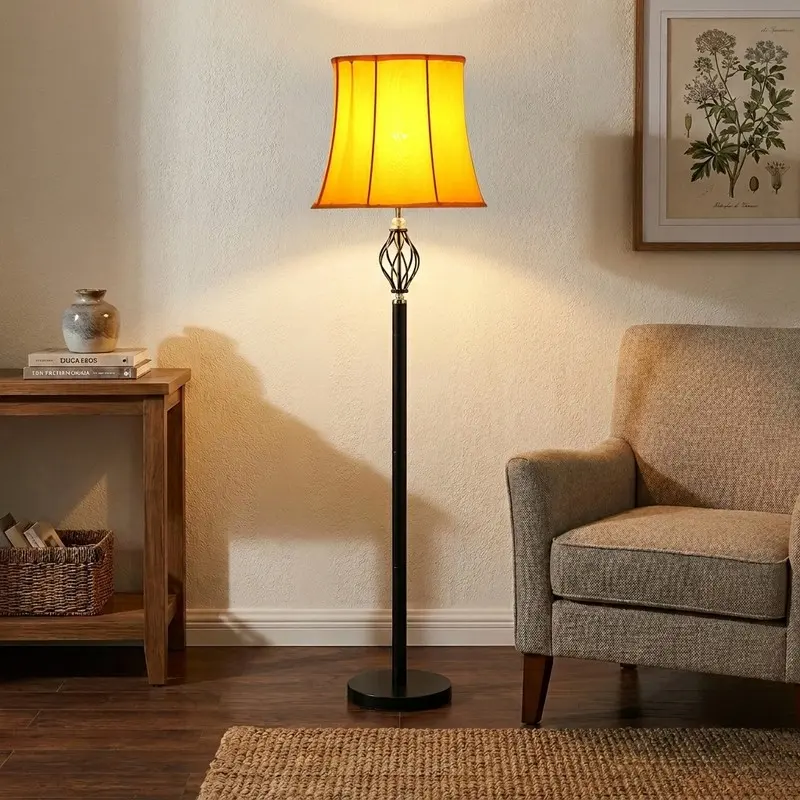 Golden Bell Cotton Floor Lamp