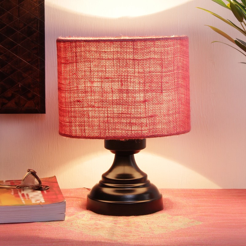 Strigosa Jute Table Lamp - Pink