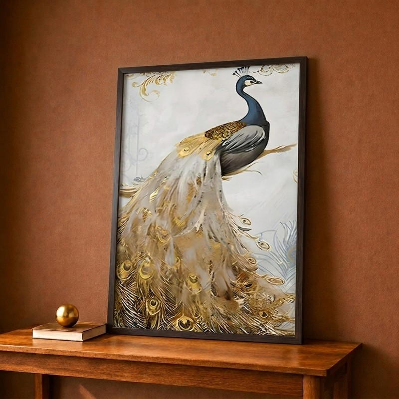 Regal Peacock Canvas Wall Painting
