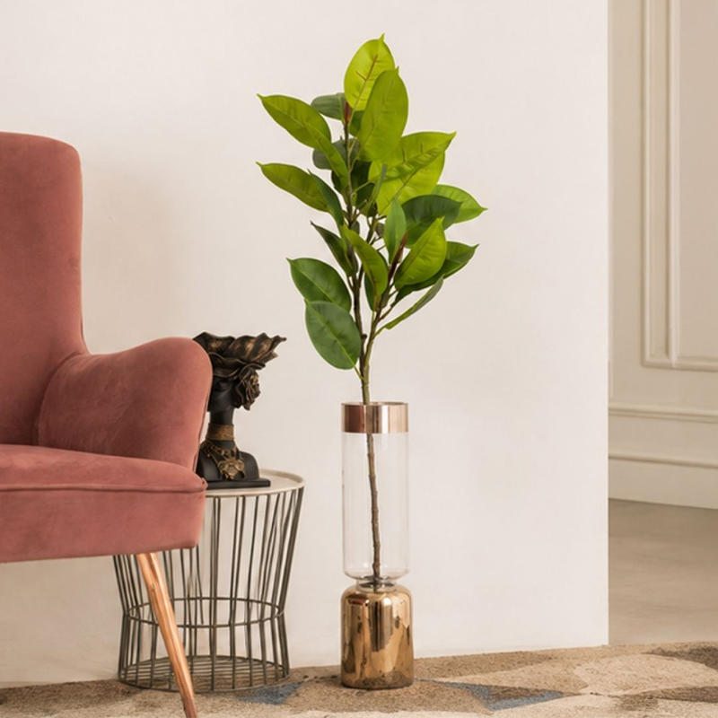 90 cm (3 ft) Serene Foliage Rubber Artificial Plant