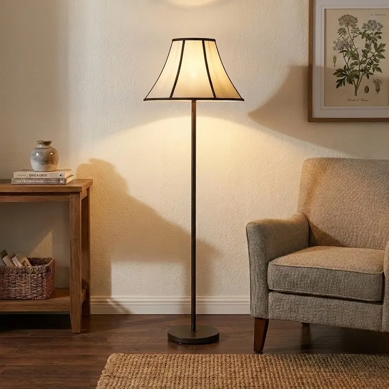 Ivory Frame Cotton Floor Lamp
