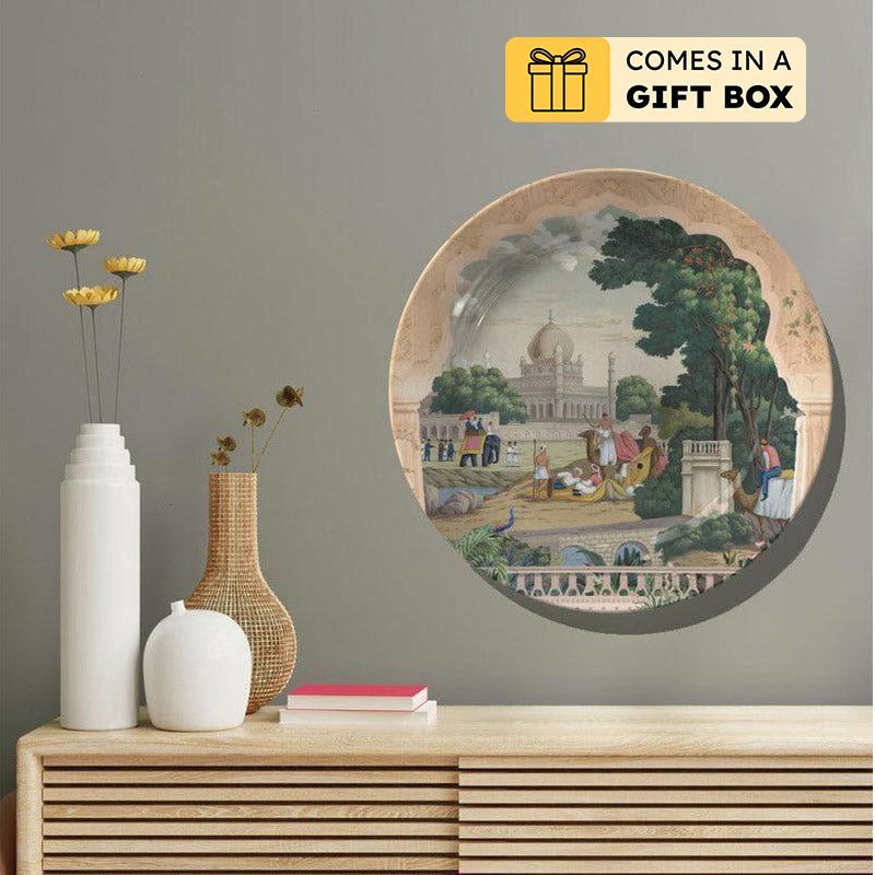 Traditional Indian Landscape Wall Plate - Medium