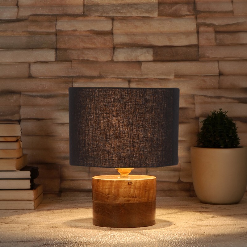 Periderm Wooden Table Lamp - Black