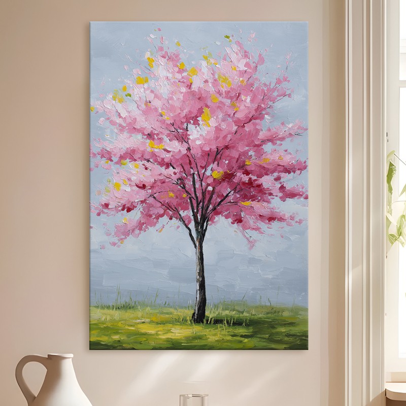 Blush Blossom Gallery Wrapped Canvas Wall Painting