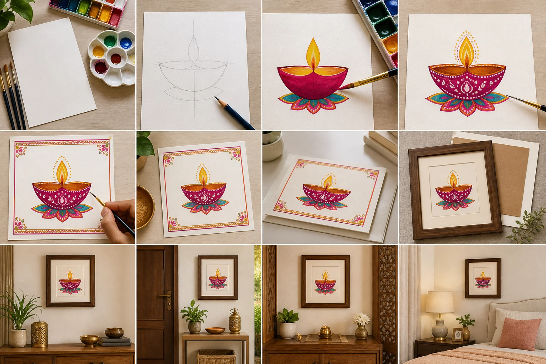 Diya Painting on Paper: A Simple Guide to Safe Festive Decor