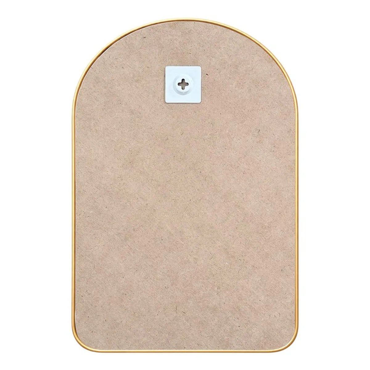 Back view of an arched wall art panel with wall-mount hook