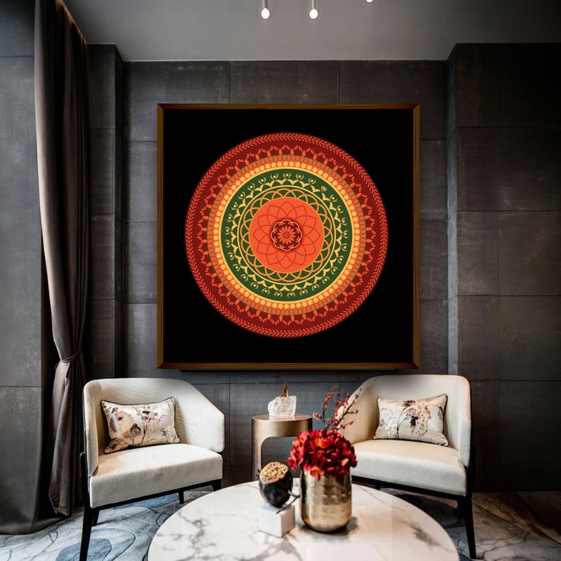 Rangavali Mandala Canvas Wall Painting
