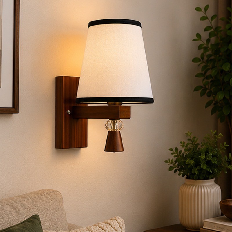 Trim Taper Cotton Wall Lamp - White