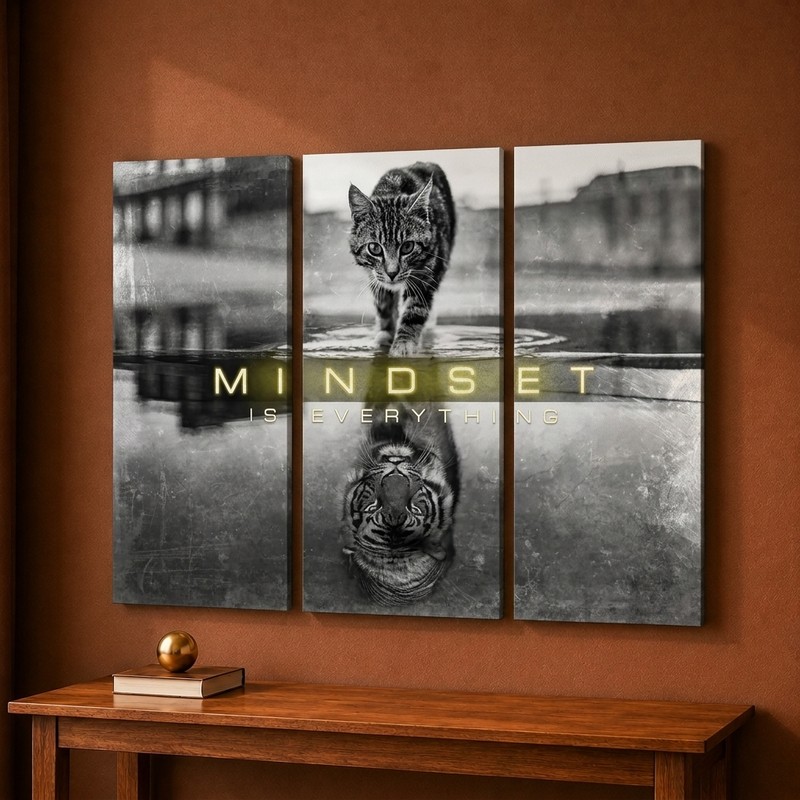 Mindset Cat Canvas Wall Painting