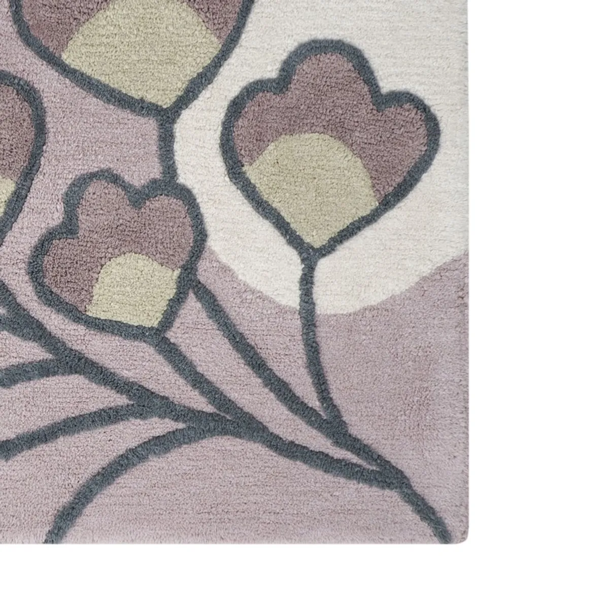 Close-up of the bath mat's soft textured floral surface