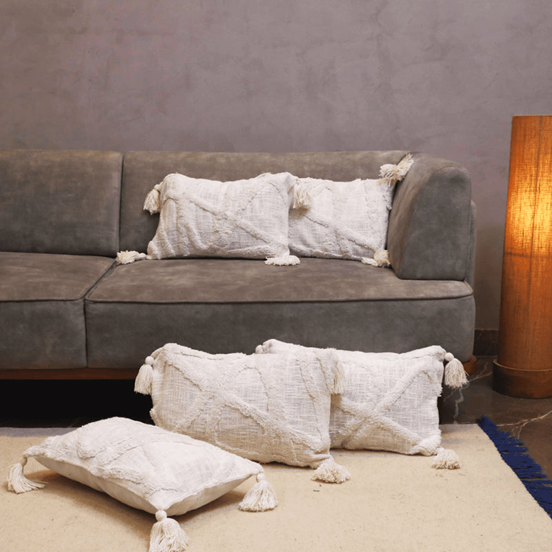 Dreamy Divot Tufted Cushion Cover (Grey) - Set Of Five