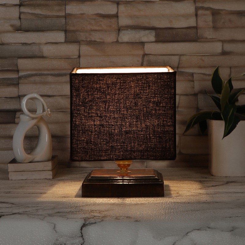 Cedrela Wooden Table Lamp - Brown
