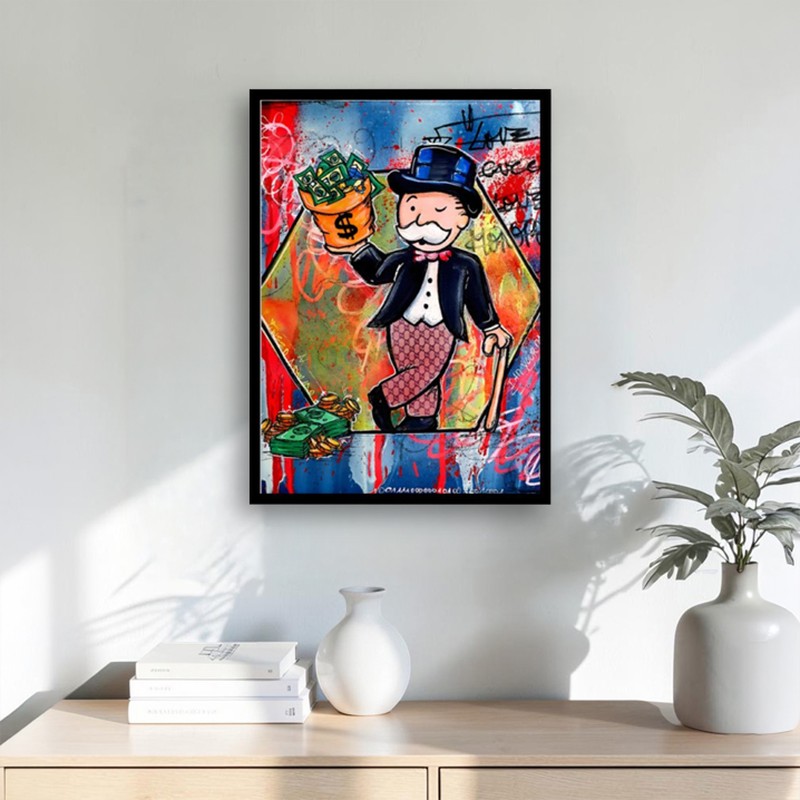 Monopoly Man Wall Painting With Frame