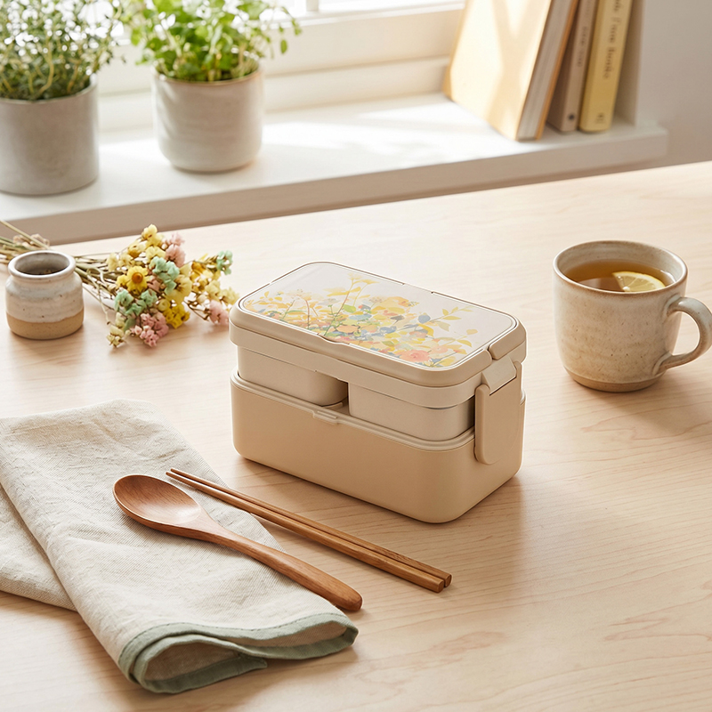 Foodie Nest Lunch Box Beige - 1780 mL - 1780 mL