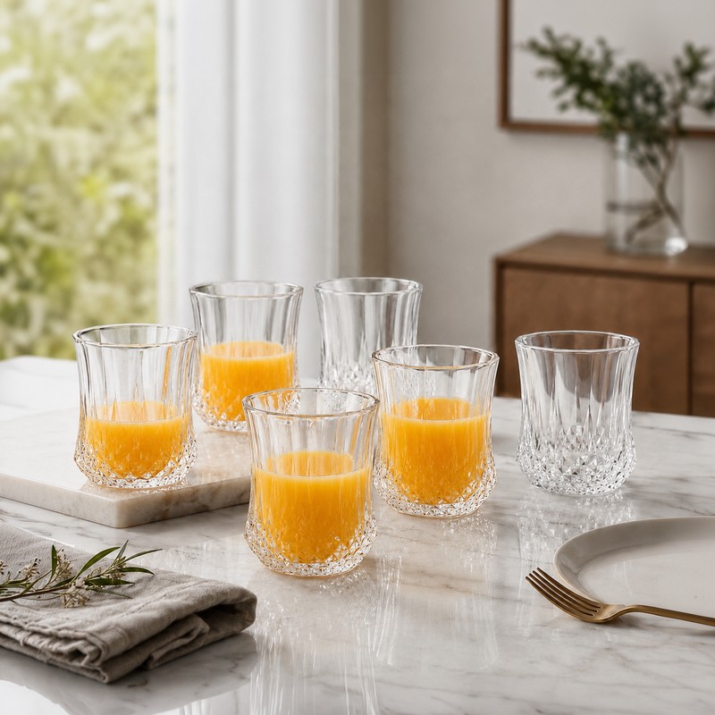 Oakbarrel Drinking Glasses (220 mL Each) - Set of Six - 220 mL