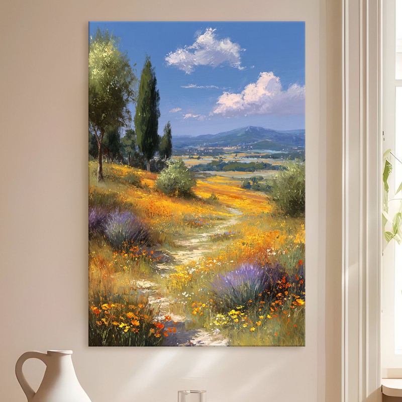 Golden Trail Gallery Wrapped Canvas Wall Painting