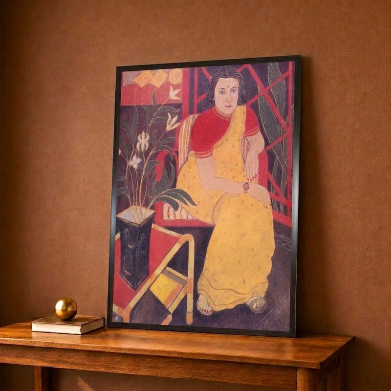 Seated Woman Portrait Canvas Wall Painting