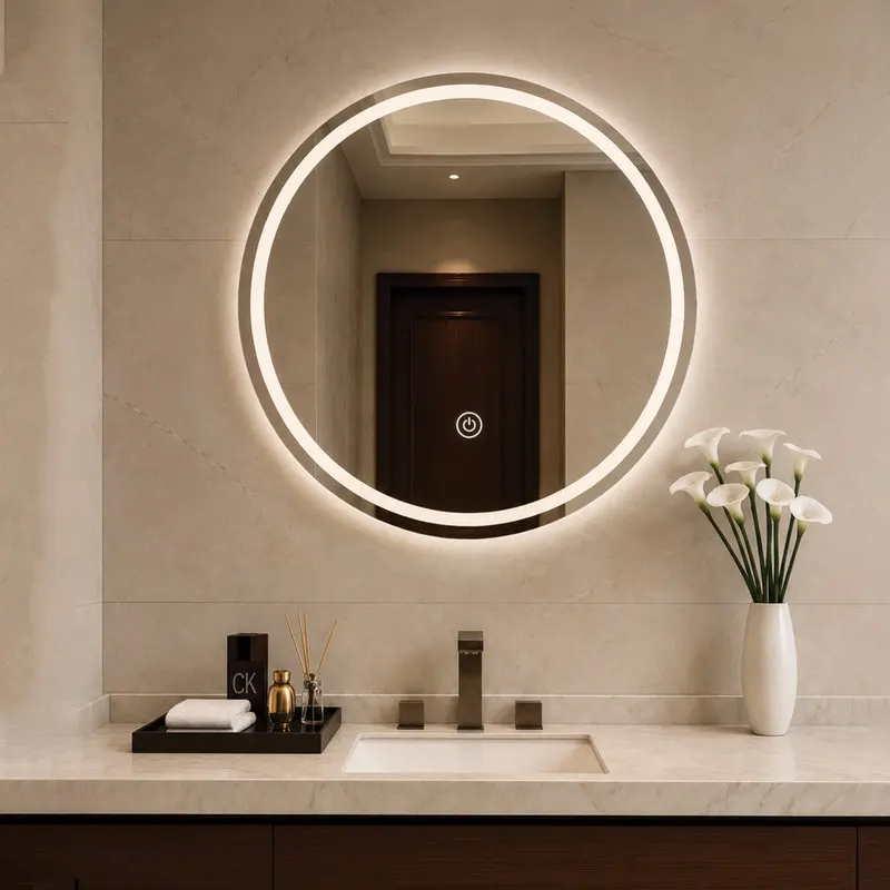 Halo Glow LED Round Wall Mirror
