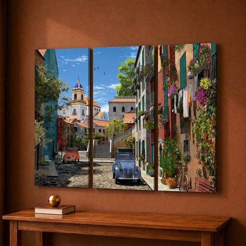 European Street Canvas Wall Painting